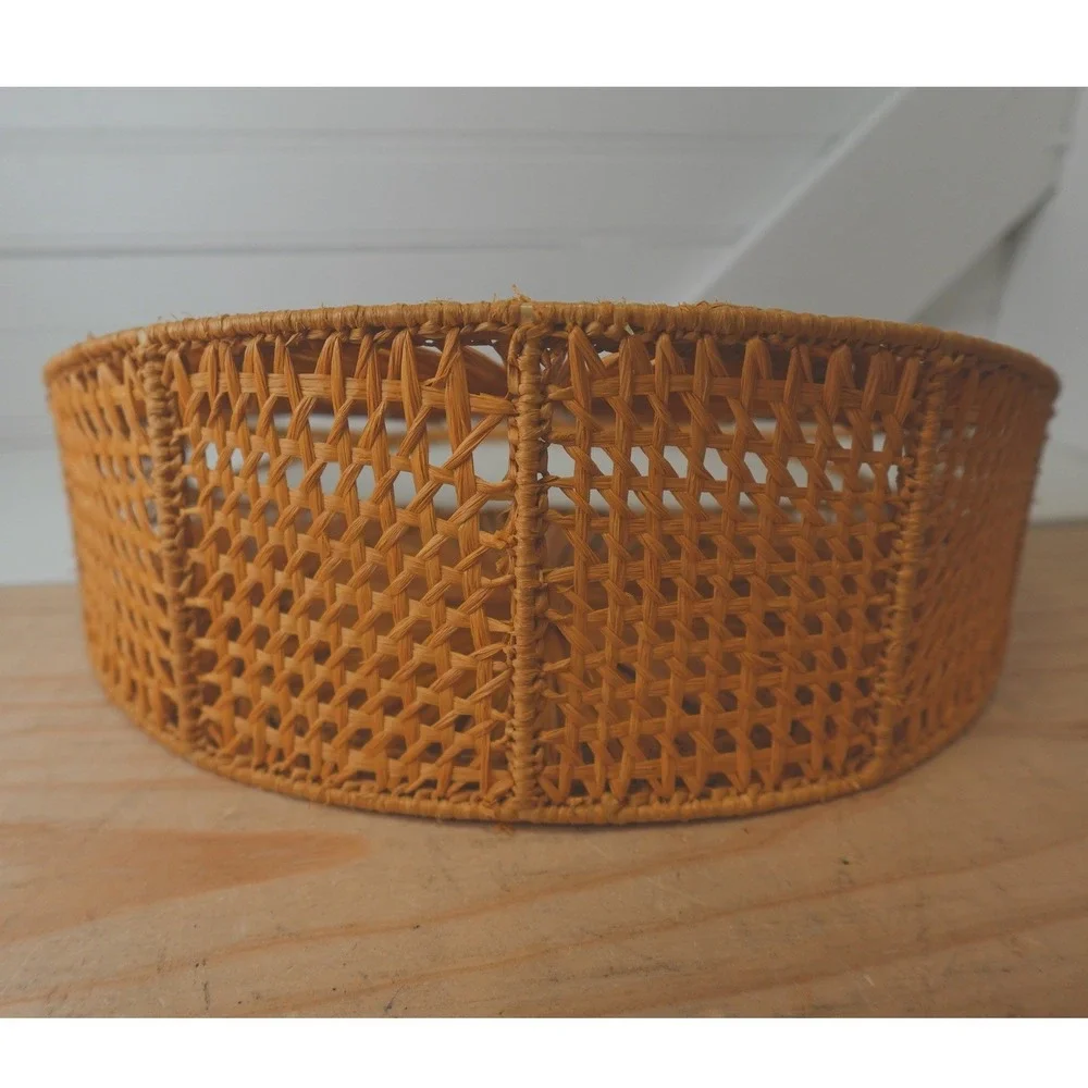 Boho Raffia Bag Woven Circle Clutch Purse Straw Wicker Accessory Top Handle Tote